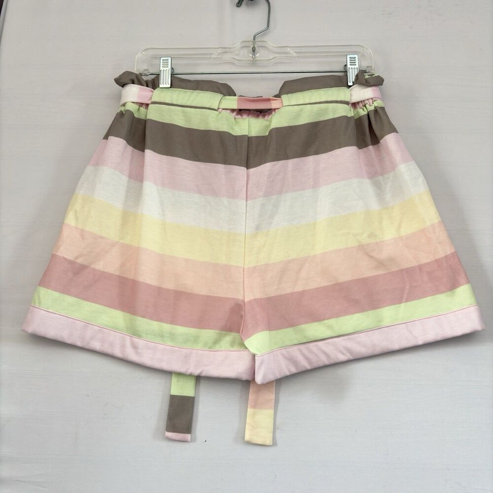 TruSelf Womens Shorts Multi Color Stripe Soft cozy casual matching belt Large - Picture 2 of 9